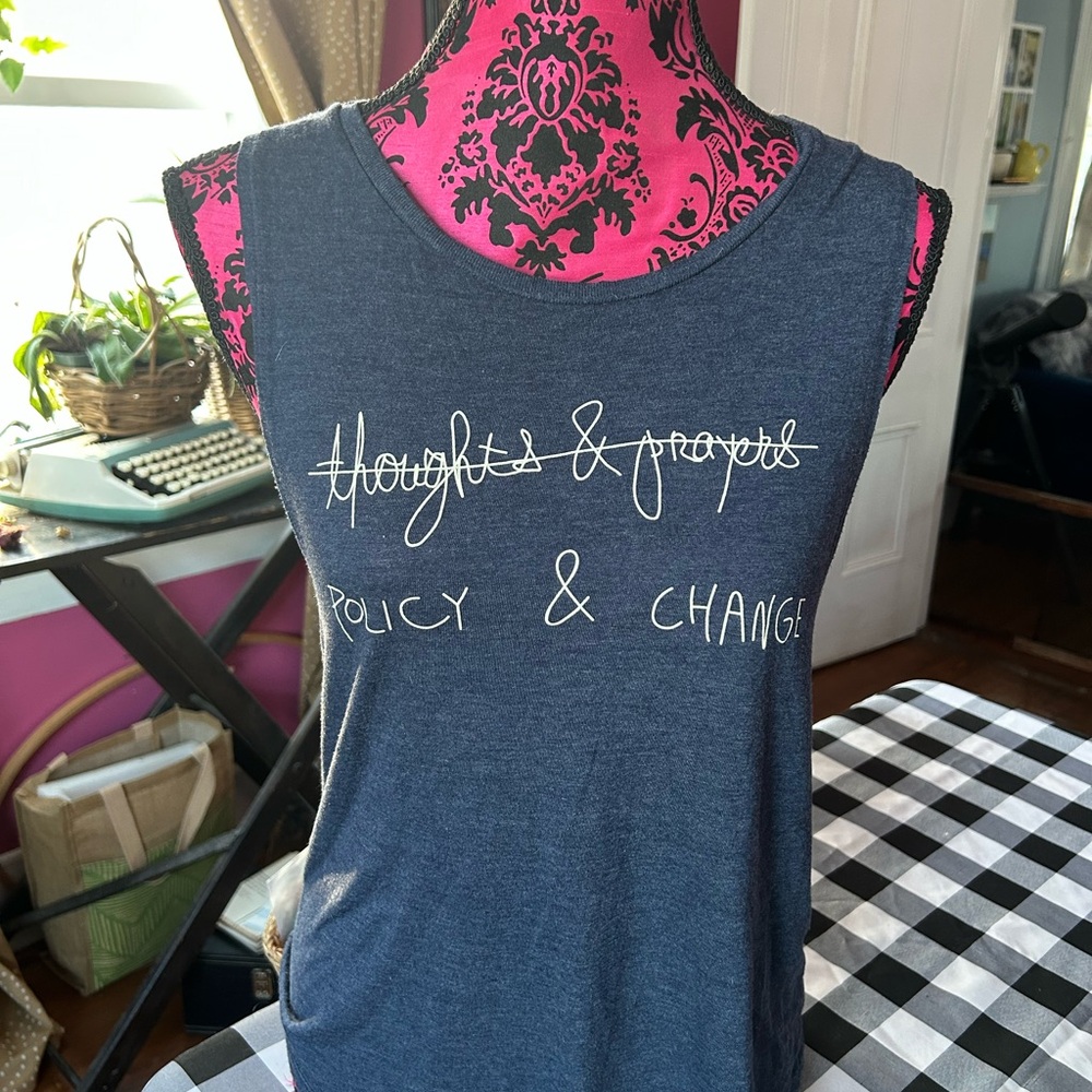 Bella Canvas Navy Tank Top with White Text